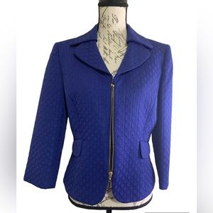 Tahari ALS 10P Cobalt Blue texturized Jacket mint condition.